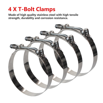 ETL INDUSTRIES 2PCS Silicone CAC Charge Air Cooler Hump Hose Boot Set 3IH ID, 6IH Length 4-Ply Reinforced Universal Silicone Cac Hose with Stainless Steel Clamp