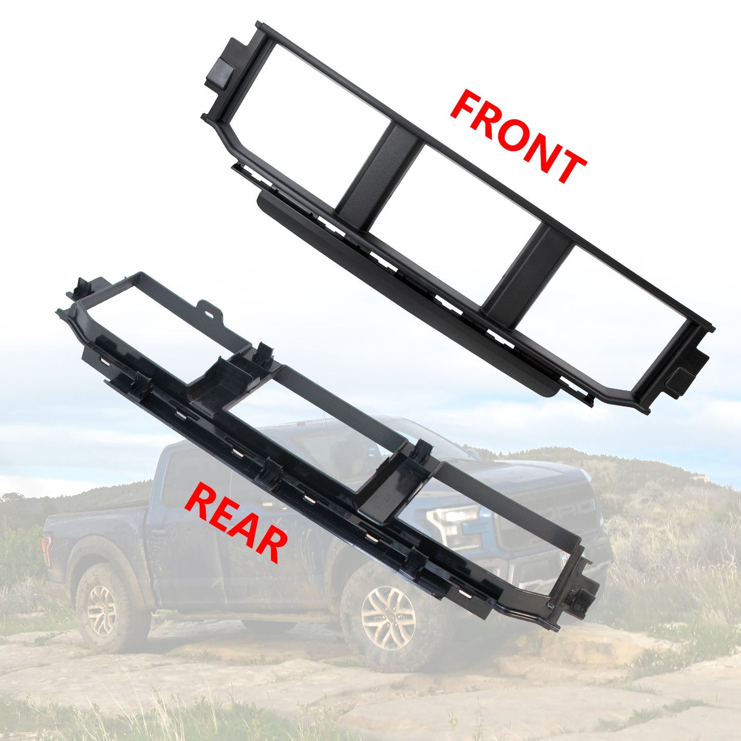 ETL INDUSTRIES Front Bumper Grille for Ford F150 2021-2023, Lower Center Bumper Cover Insert Panel, ML3Z17B968BB, ML3Z17B968BA