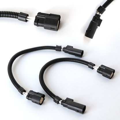 ETL INDUSTRIES 2Pcs 12IH 4 Pin Oxygen Sensor Extension Harness Wires for 2011-2017 Ford Mustang GT and V6 Square Connector Rear