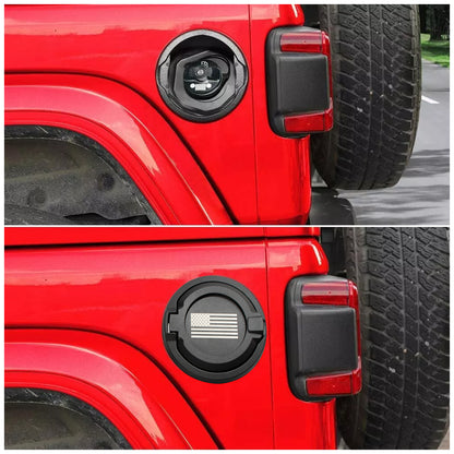 ETL INDUSTRIES Gas Tank Cap Cover American flag Fuel Filler Door for Jeep Wrangler 2018-2024 JL & Unlimited