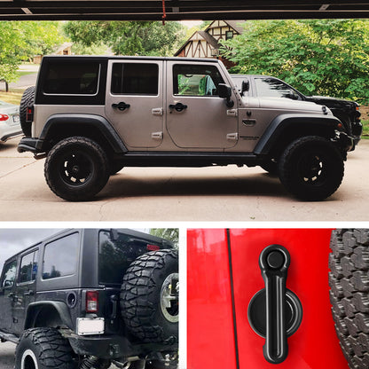 ETL INDUSTRIES 15PCS Door Handle Inserts Cover Kit & Tailgate Handle Cover & Door Handle Recess Guards for Jeep Wrangler JK JKU 2007-2017 Black Exterior Accessories