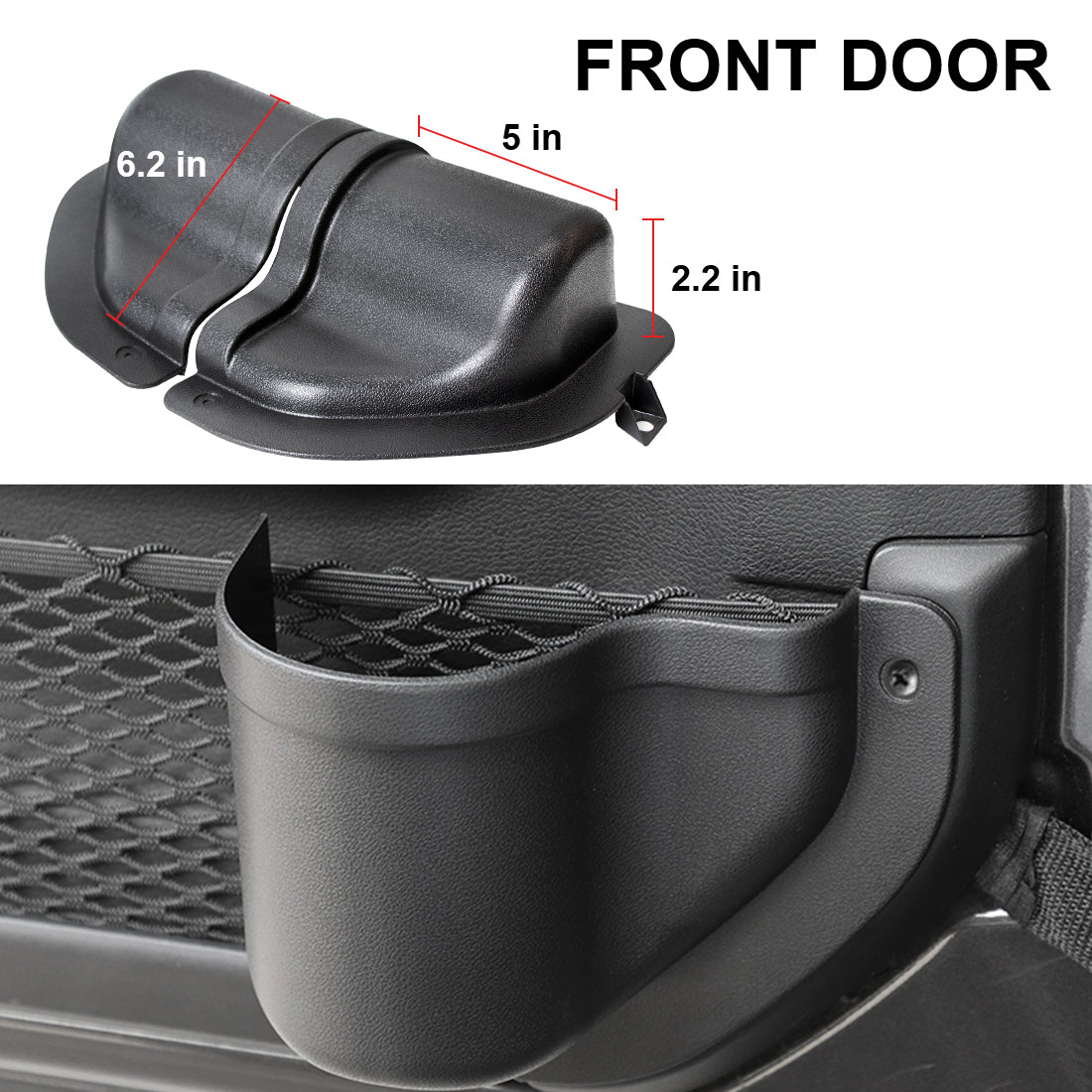 ETL INDUSTRIES Door Storage Pockets for Jeep Wrangler JL/JT 2018-2023 – 4-Piece Set