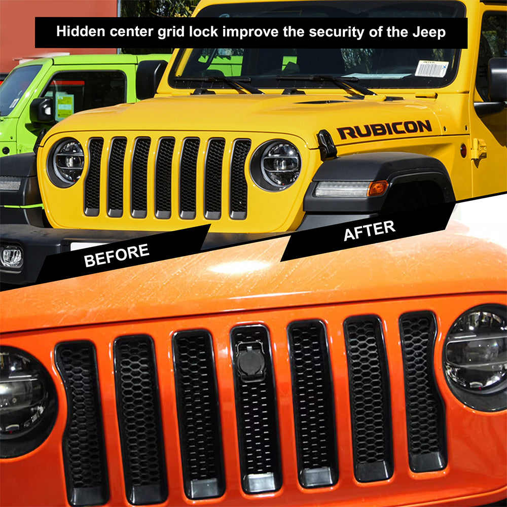 ETL INDUSTRIES Hidden Hood Lock Kit Solid Steel for 2007-2017 Jeep Wrangler JK JKU Unlimited 2/4 Door Anti-Theft Hood Catch Latches Locking with 2 Keys