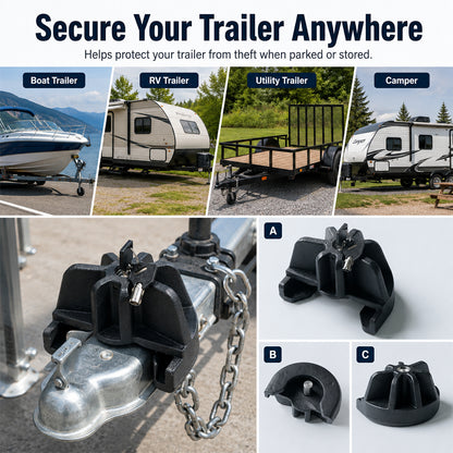 Proven Locks S175 Trailer Coupler Lock – 2 5/16-Inch Heavy Duty Anti-Theft Hitch Lock for Trailer, Boat & RV