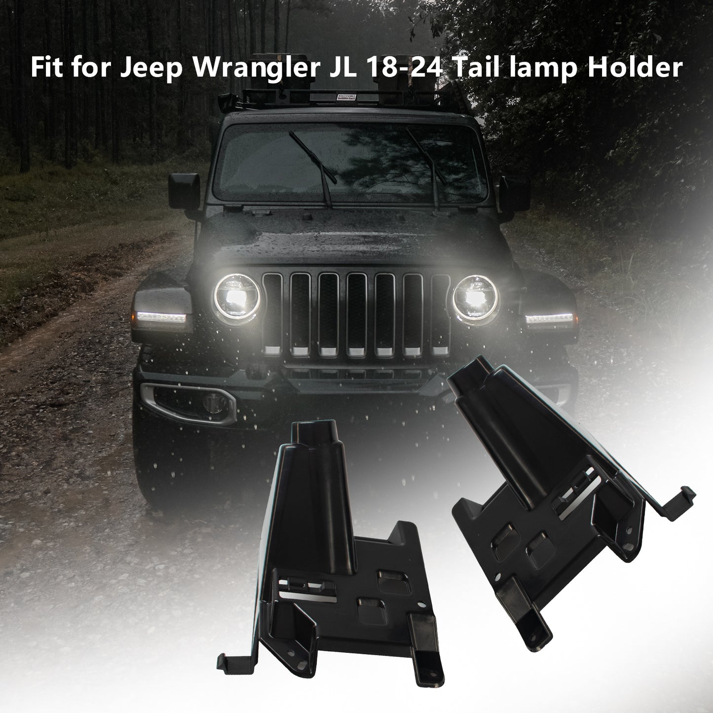 ETL INDUSTRIES Tail Light Brackets Rear Light Mount Kits Tail Lamp Holder for Jeep Wrangler JL 2018-2024