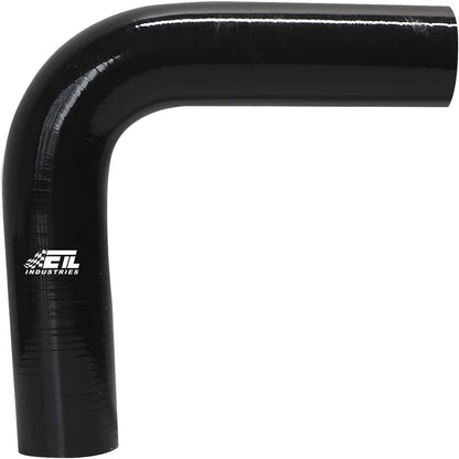 ETL INDUSTRIES 2IH ID, 7IH Leg Length 90 Degree Elbow Silicone Coupler Hose, 4-Ply Reinforced Universal Silicone Pipe Hose Turbo Intake Tube Intercooler Piping Black
