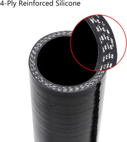 ETL INDUSTRIES 4IH ID, 8IH Leg Length 90 Degree Elbow Silicone Coupler Hose, 4-Ply Reinforced Universal Silicone Pipe Hose Turbo Intake Tube Intercooler Piping Black