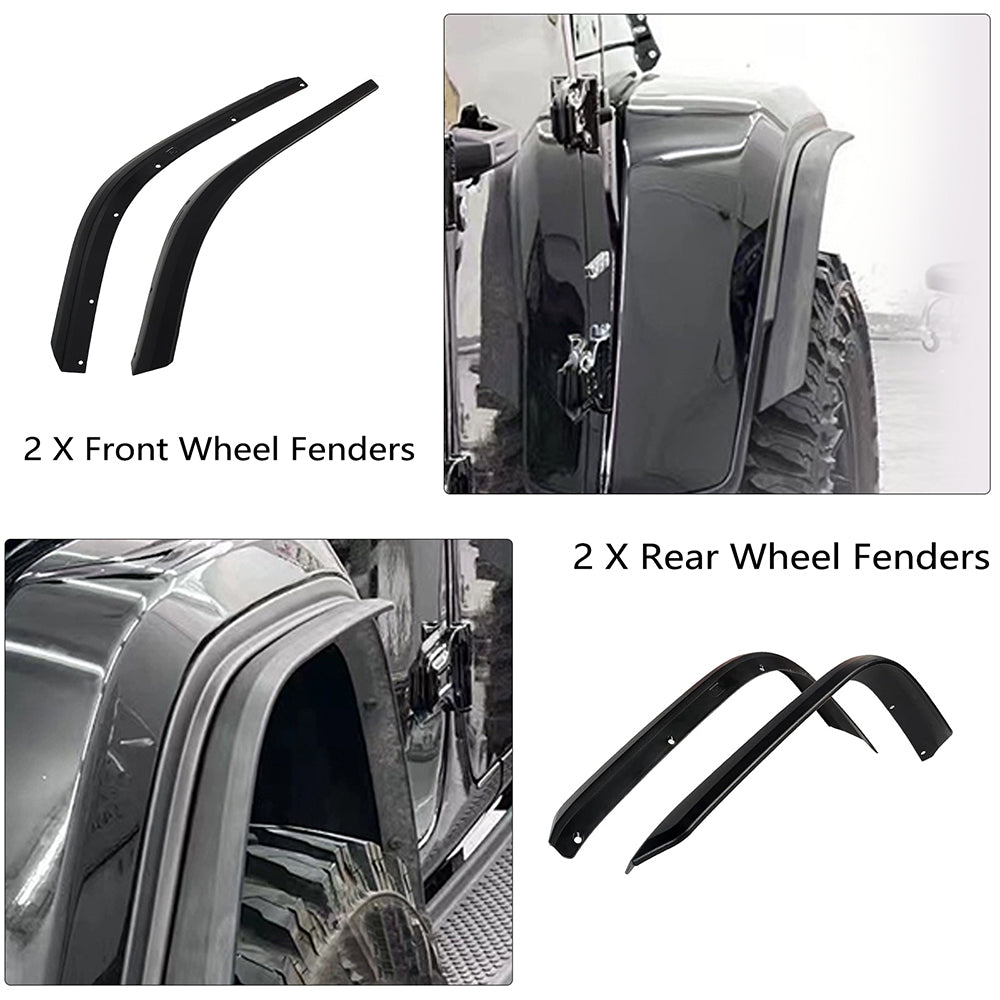 ETL INDUSTRIES Front & Rear Fender Flares Extensions Set Fits 2019-2024 for Jeep Gladiator JT 2/4 Doors Wheel Fender Liner (Fit for JT Low Clearance Fender Flares)