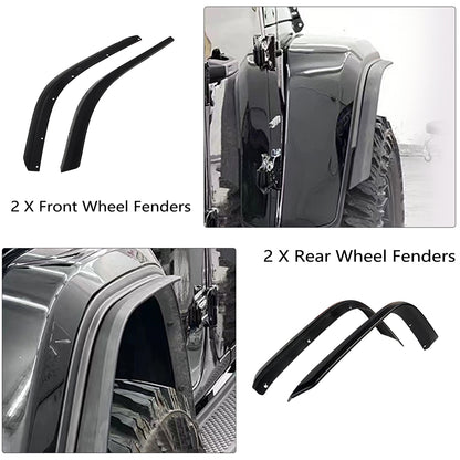 ETL INDUSTRIES Front & Rear Fender Flares Extensions Set Fits 2019-2024 for Jeep Gladiator JT 2/4 Doors Wheel Fender Liner (Fit for JT Low Clearance Fender Flares)