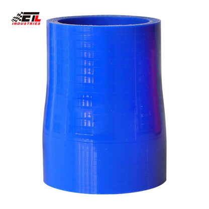 ETL INDUSTRIES 4IH ID to 4.5IH ID, 3IH Length Reducer Silicone Coupler Hose, 4-Ply Reinforced Universal Straight Silicone Reducer Pipe Intake and Intercooler Piping Blue