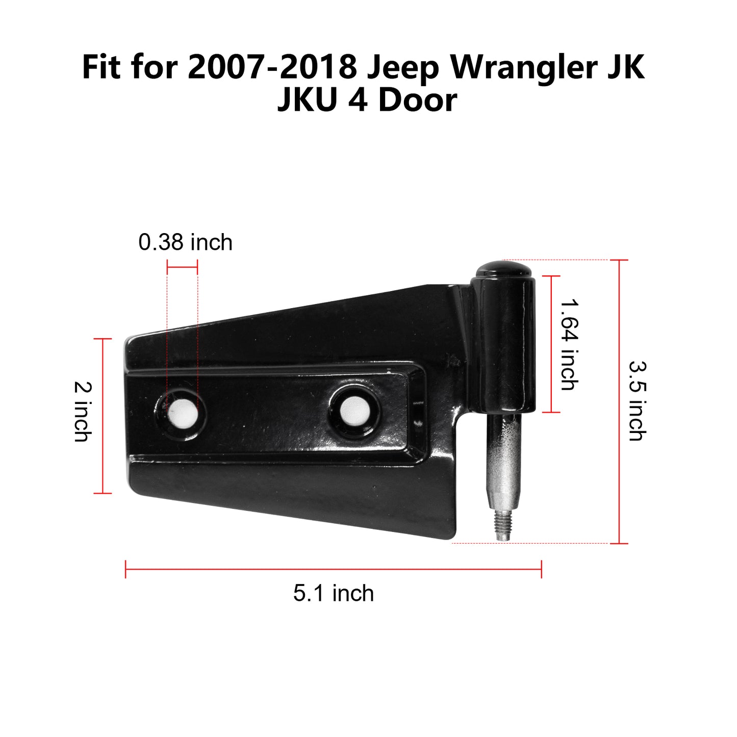 ETL INDUSTRIES Door Hinges Kit for Jeep Wrangler JK JKU 2007-2018 4 Door, Outside 4 Door Hinge