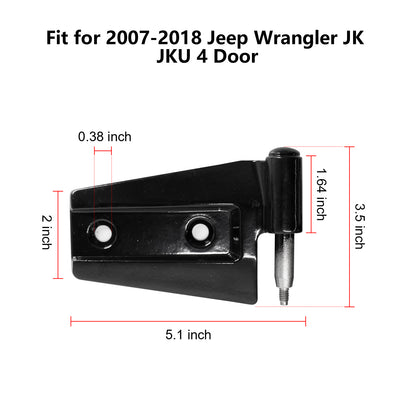 ETL INDUSTRIES Door Hinges Kit for Jeep Wrangler JK JKU 2007-2018 4 Door, Outside 4 Door Hinge