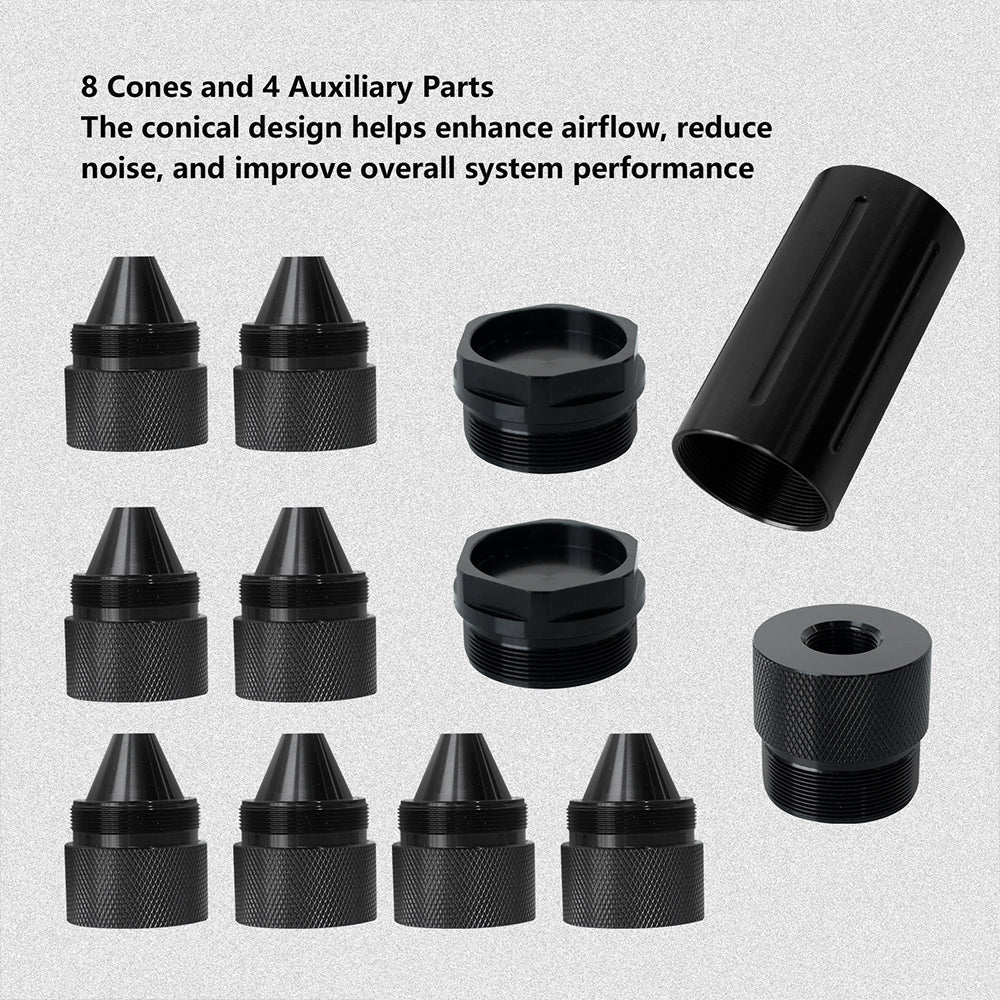 ETL INDUSTRIES 1.375'' x 24 Cone Lug Nuts for Kenworth Peterbilt Volvo – 12Pcs Aluminum Sealed End Cap