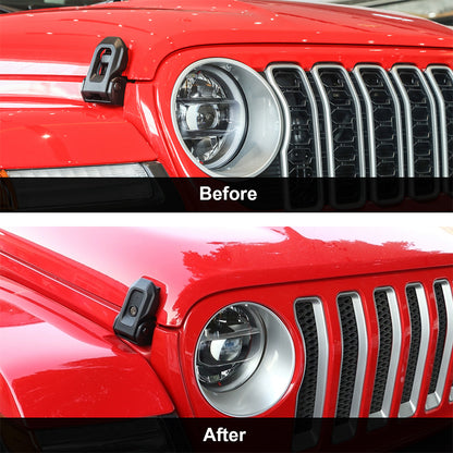 ETL INDUSTRIES Locking Hood Latches with Keys Fits 2018 2019 2020 2021 2022 2023 2024 for Jeep Wrangler JL/Gladiator JT Anti-Theft Hood Latch Cover Catch Buckle Lock Kit Black (2PCS)