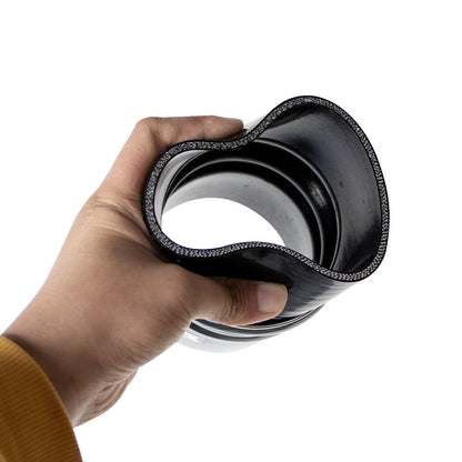 ETL INDUSTRIES 2PCS Silicone CAC Charge Air Cooler Hump Hose Boot Set 3IH ID, 6IH Length 4-Ply Reinforced Universal Silicone Cac Hose with Stainless Steel Clamp
