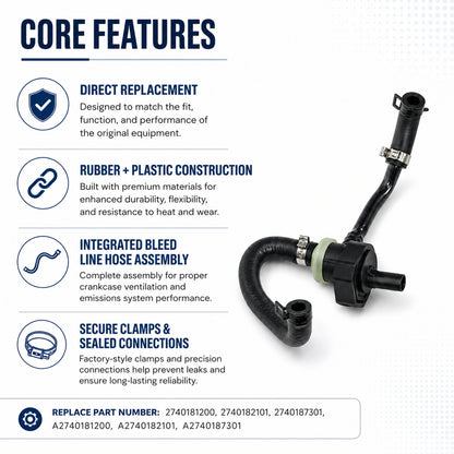 ETL INDUSTRIES Bleed Line Hose for Mercedes C E GLC Class – Replaces 2740187301, M274 Engine