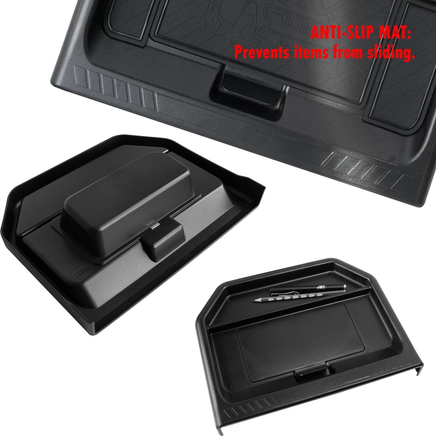 ETL INDUSTRIES Dashboard Storage Organizer for Ford Maverick 2025 2026 – Center Console Insert Tray with Magnetic Lid Hidden Compartment, Anti-Slip