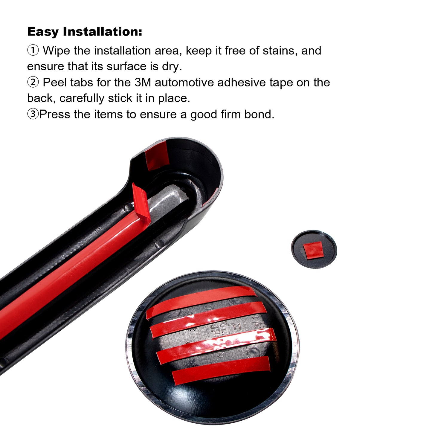 ETL INDUSTRIES 15PCS Door Handle Inserts Cover Kit & Tailgate Handle Cover & Door Handle Recess Guards for Jeep Wrangler JK JKU 2007-2017 Black Exterior Accessories