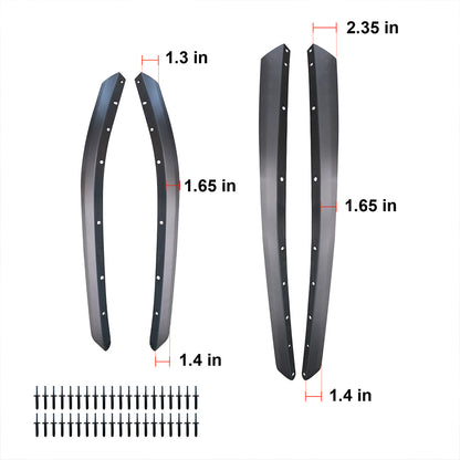 ETL INDUSTRIES Front & Rear Fender Flares Extensions Set Fits 2018-2024 for Jeep Wrangler JL JLU Unlimited Rubicon 2/4 Doors Wheel Fender Liner (Fit High Clearance Fender Flares)