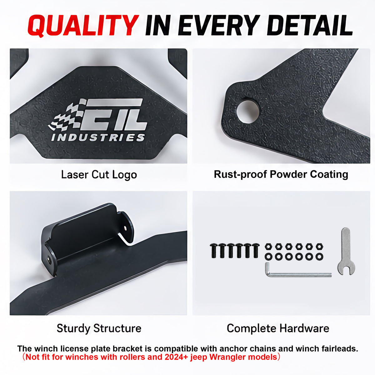 Universal Flip-Up License Plate Mount for 10" Hawse Fairlead – Heavy Duty Winch Bracket