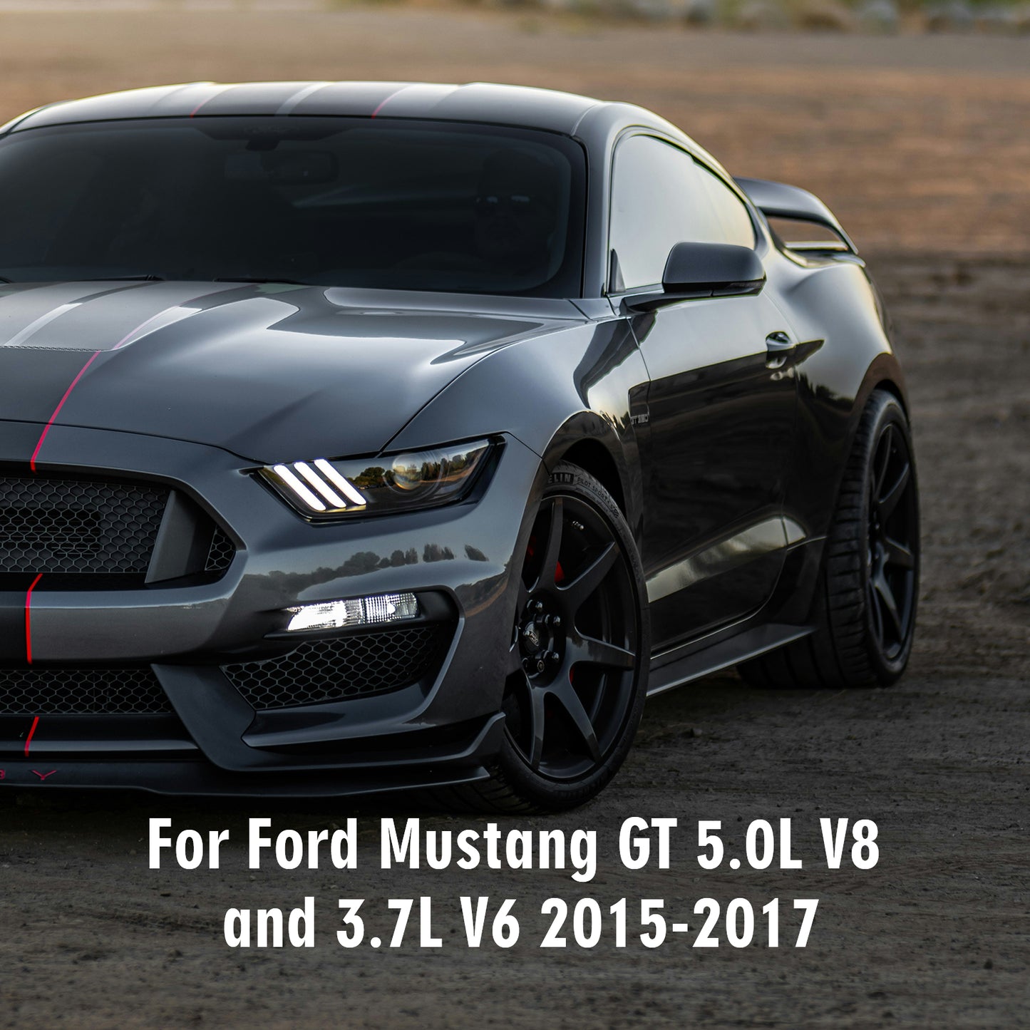 ETL INDUSTRIES 2Pcs 12IH 6 Pin Oxygen Sensor Extension Harness Wires for Ford Mustang GT 5.0L V8 and 3.7L V6 2015-2017 Rectangular Connector Front