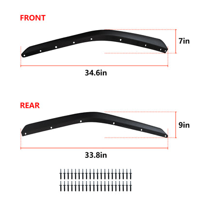 ETL INDUSTRIES Front & Rear Fender Flares Extensions Set for 2020-2024 Jeep Wrangler JT Mojave & Rubicon(Fit for JT High Fender)