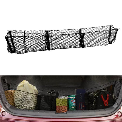 ETL INDUSTRIES 59 Inch Cargo Net Trunk Organizer for Pickup Trucks – Heavy Duty Mesh Storage Net with 3 Pockets, Universal Fit for Ford Dodge GMC Chevy Toyota Nissan Honda