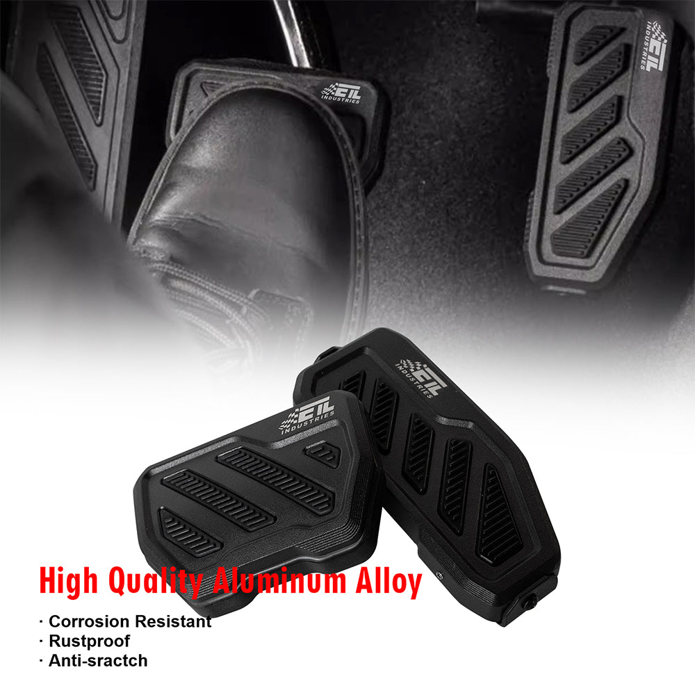 ETL INDUSTRIES Gas Brake Pedal Covers for Jeep JL/JT 2018-2025 – Aluminum Anti-Slip Pedal Pads, 2Pcs
