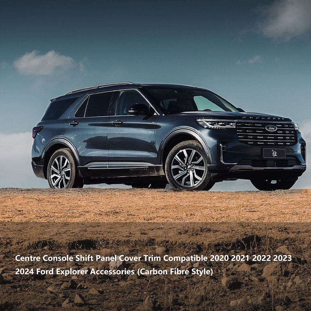 ETL INDUSTRIES Center Console Gear Shift Panel Cover Trim Kit for Ford Explorer 2024 2023 2022 2021 2020 Carbon Fiber Pattern Interior Accessories