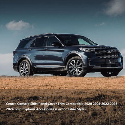 ETL INDUSTRIES Center Console Gear Shift Panel Cover Trim Kit for Ford Explorer 2024 2023 2022 2021 2020 Carbon Fiber Pattern Interior Accessories