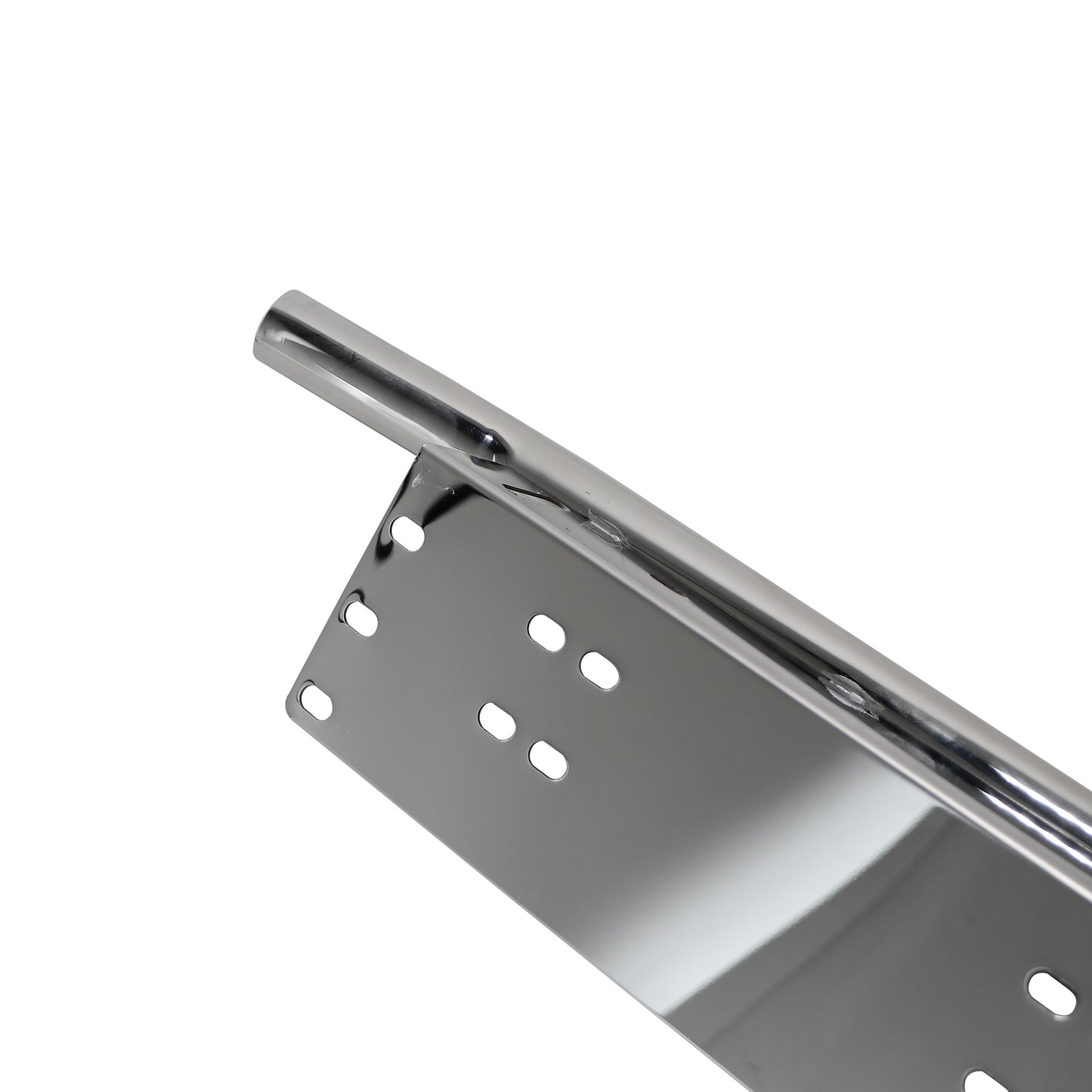 ETL INDUSTRIES Front License Plate Light Bar Mount Bracket Stainless Steel LED Lighting Bar Holder Universal Fit for Jeep Off-Road (Chrome)