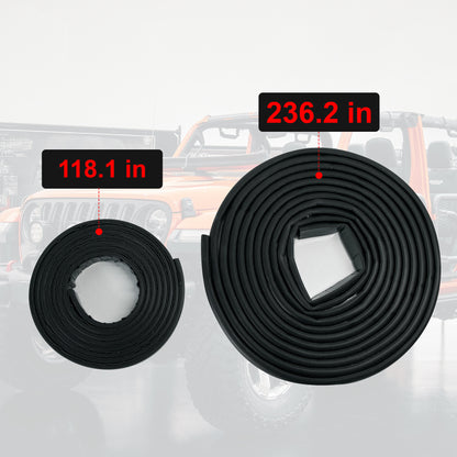 Hardtop Seal Kit for Jeep Wrangler JK/JL 4-Door & Gladiator JT – Weatherstrip Soundproof Rubber Sealing Strips