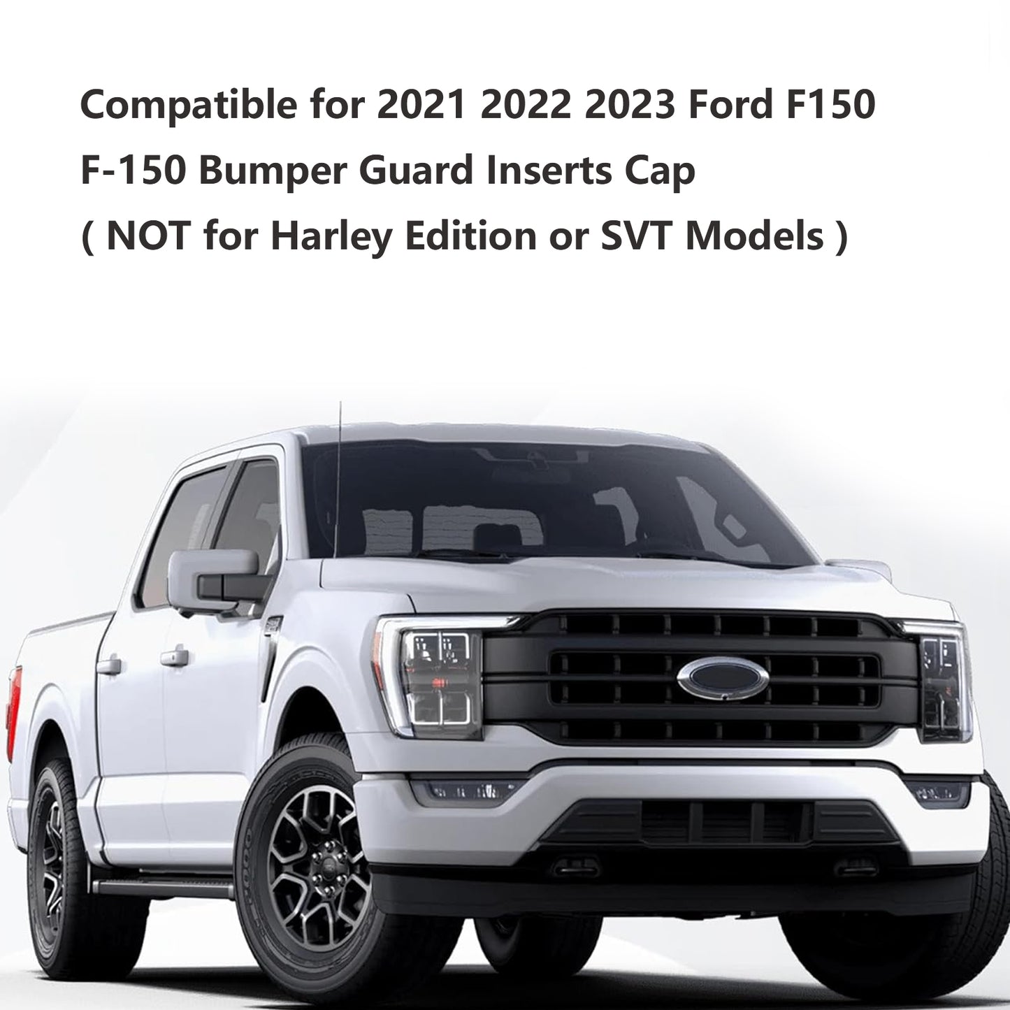 ETL INDUSTRIES Bumper Guard Cap Cover Inserts for Ford F150 2021-2023, Not For Harley Edition, SVT Models, ML3Z-17E810-AA, ML3Z-17E811-AA