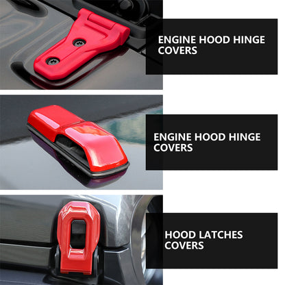 ETL INDUSTRIES 26PCS Exterior Decoration Trim Kit for 2018-2023 Jeep Wrangler JL JLU, Door Hinge Handle Tailgate Engine Hood Hinge Hood Latch Rear Window Wheel Eyebrow Side Air Outlet Cover