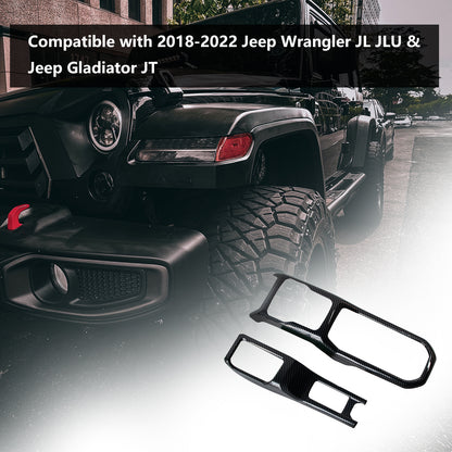 ETL INDUSTRIES Gear Shift Panel Trim Cover Carbon Fiber for Jeep Wrangler JL JLU/Gladiator JT 2018 2019 2020 2021 2022 2023 Decoration Interior Gearshift Panel Handbrake Cover Trim (Red)