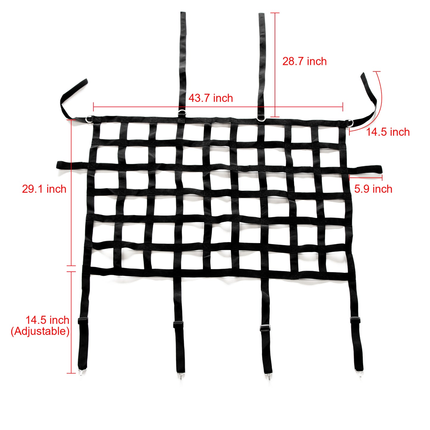 ETL INDUSTRIES Dog Car Barrier Rear Seat Divider Net for Jeep, Mesh Cargo Pet Net for 2007-2020 Jeep Wrangler JK JKU JL JLU