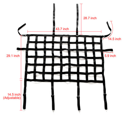 ETL INDUSTRIES Dog Car Barrier Rear Seat Divider Net for Jeep, Mesh Cargo Pet Net for 2007-2020 Jeep Wrangler JK JKU JL JLU