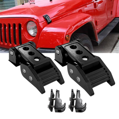 ETL INDUSTRIES Hood Latches Aluminum Hood Catch Kits for Jeep Wrangler JK/JKU 2007-2018, JL JLU 2018-2024 & Jeep Gladiator JT 2020-2024 Latch Locking