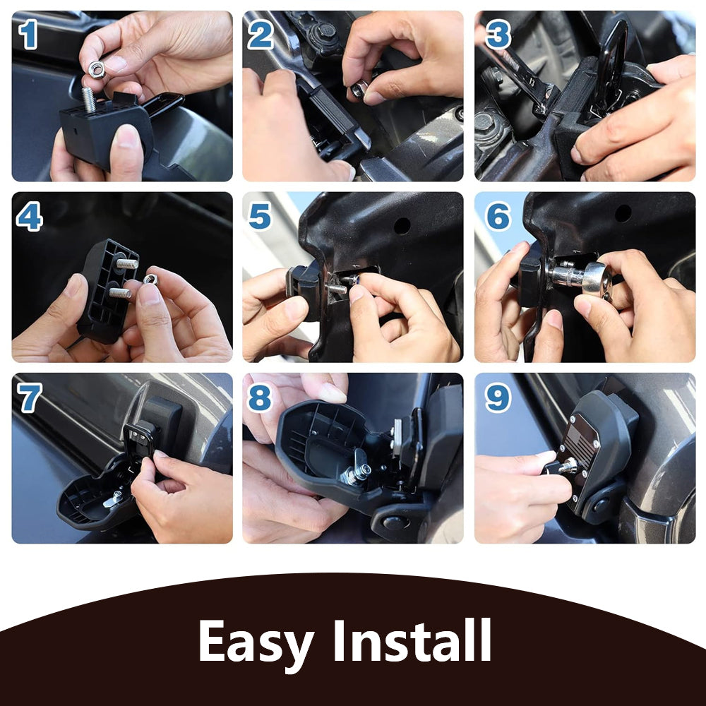 ETL INDUSTRIES Locking Hood Latches with Keys for 2018-2024 Jeep Wrangler JL/Gladiator JT Hood Latch Cover Catch Buckle Lock Kit with USA Flag