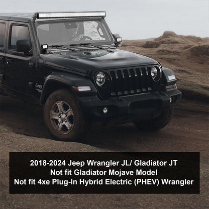 ETL Industries 52” Light Bar Windshield Frame A-Pillar Light Pods Mounting Bracket for 2018-2024 Jeep Wrangler JL JLU Gladiator JT