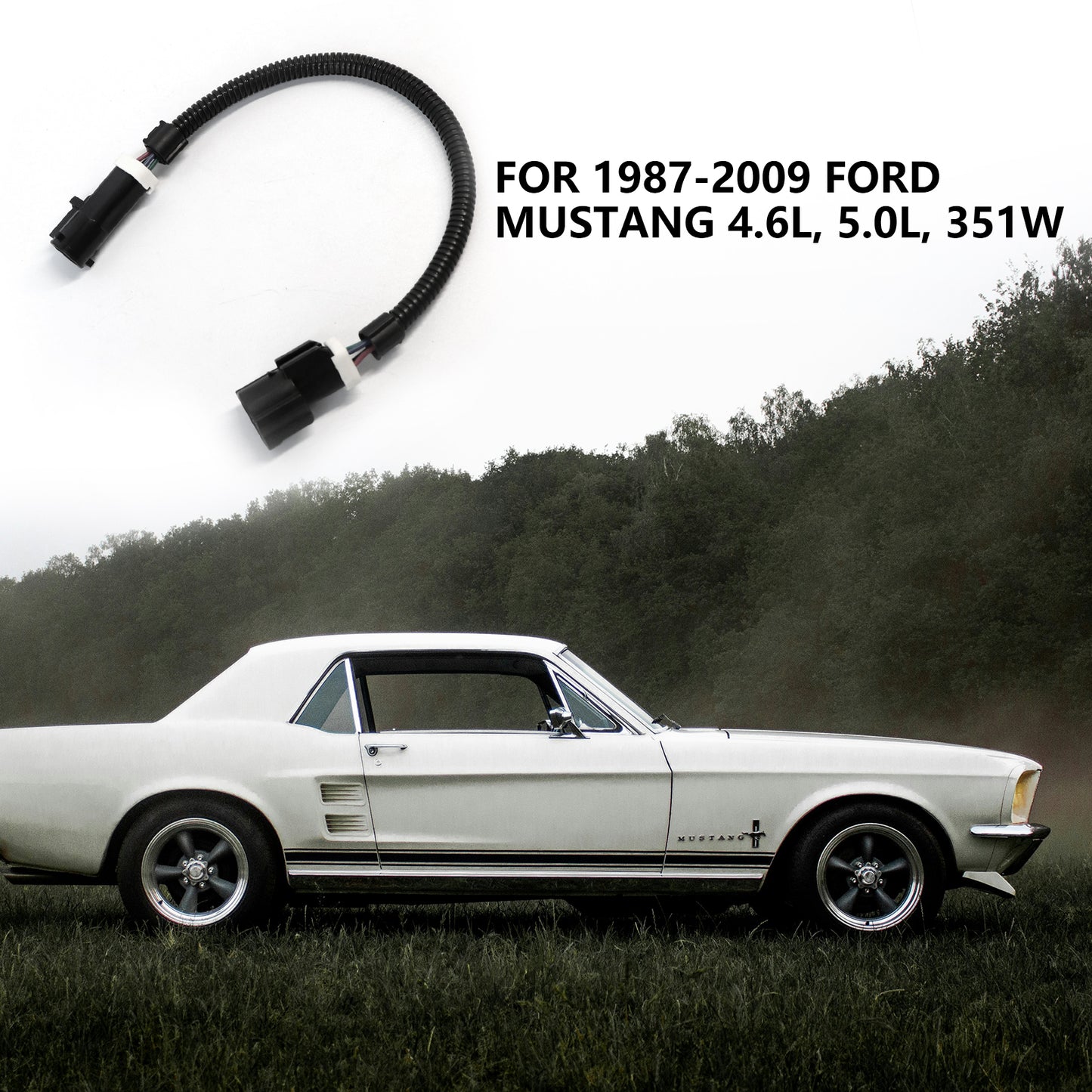 ETL INDUSTRIES 2Pcs 12IH 4 Pin O2 Oxygen Sensor Extension Harness Wires for 1987-2009 Ford Mustang 4.6L, 5.0L, 351W Circular Connector