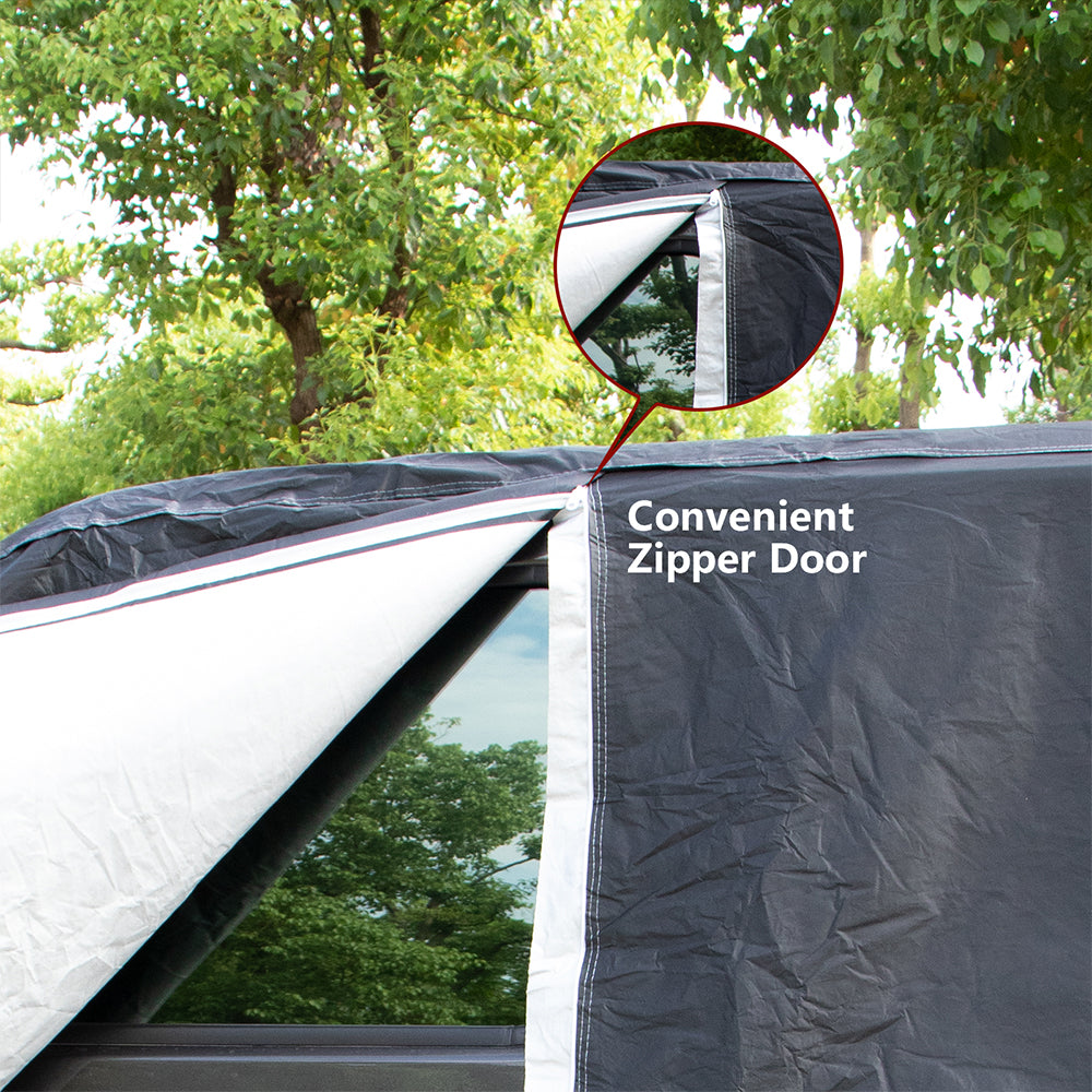 ETL INDUSTRIES Thickened Car Cover for Jeep Wrangler Waterproof 4 Door, Outdoor Full Exterior for Jeep Covers Fits JK JL TJ YJ CJ (Jeep Wrangler Cover -4D, Silver)