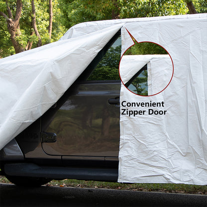 ETL INDUSTRIES Thickened Car Cover for Jeep Wrangler Waterproof 4 Door, Outdoor Full Exterior for Jeep Covers Fits JK JL TJ YJ CJ (Jeep Wrangler Cover -4D, Silver)