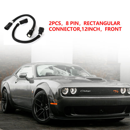 ETL INDUSTRIES 2Pcs 12IH 8 Pin Oxygen Sensor Extension Harness Wires for 2015-2024 Dodge Charger/Challenger Hellcat 6.2L V8 Rectangular Connector Front