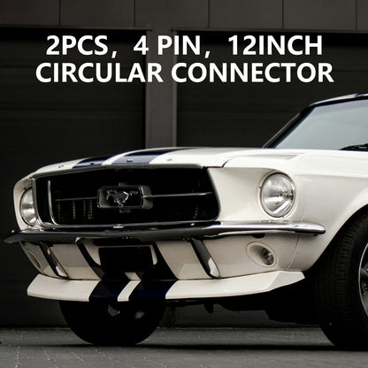 ETL INDUSTRIES 2Pcs 12IH 4 Pin O2 Oxygen Sensor Extension Harness Wires for 1987-2009 Ford Mustang 4.6L, 5.0L, 351W Circular Connector