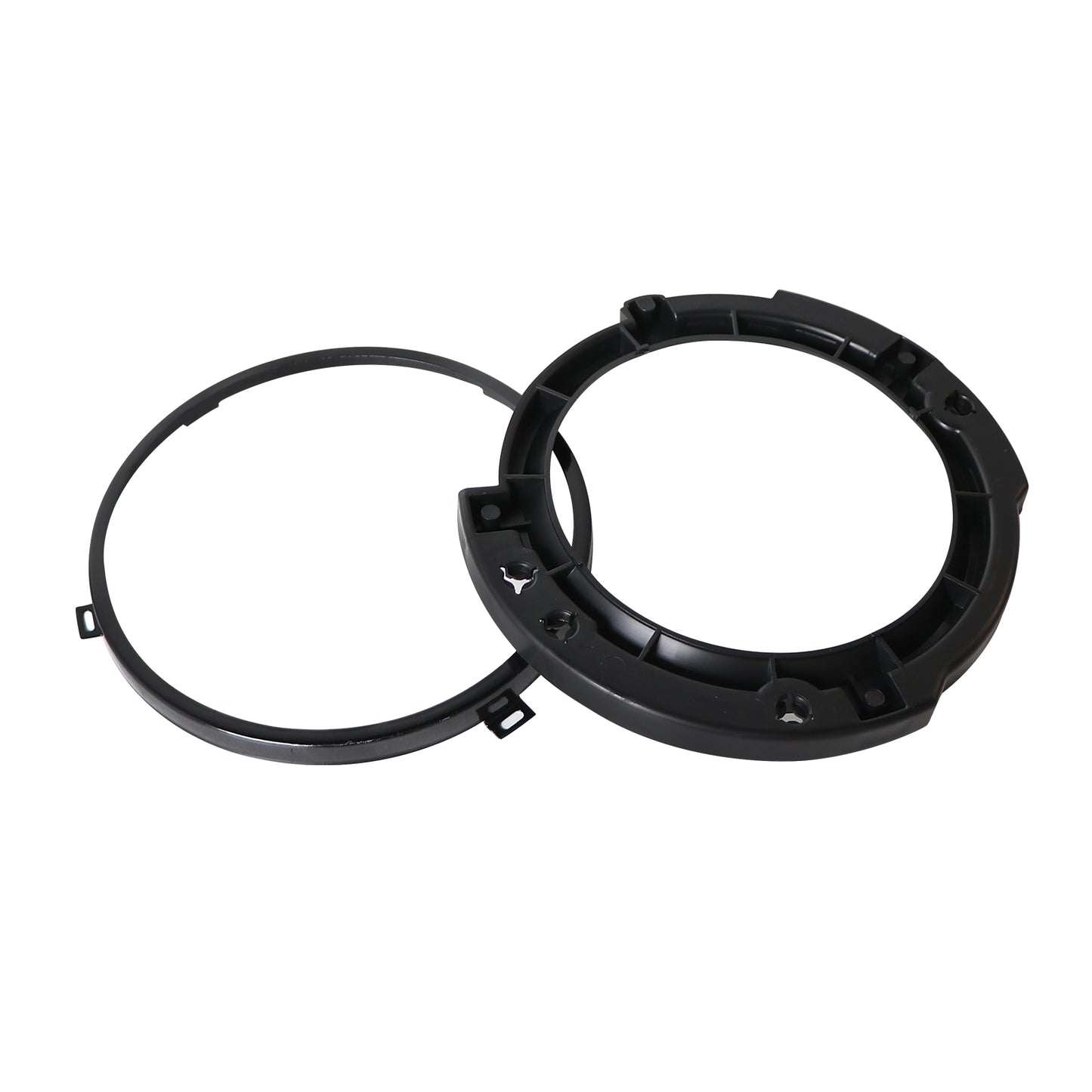 ETL INDUSTRIES 7 Inch Headlight Mounting Bracket Assembly Set with Round Headlight Metal Ring for 2007-2017 Jeep Wrangler JK