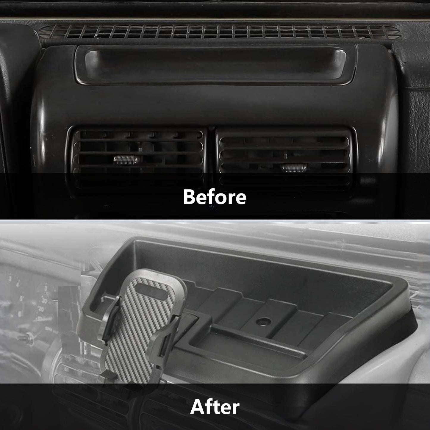 ETL INDUSTRIES Phone Holder Compatible with Jeep Wrangler TJ 1997-2006, Interior Accessories Dashboard Mount Cell Phone Storage Tray