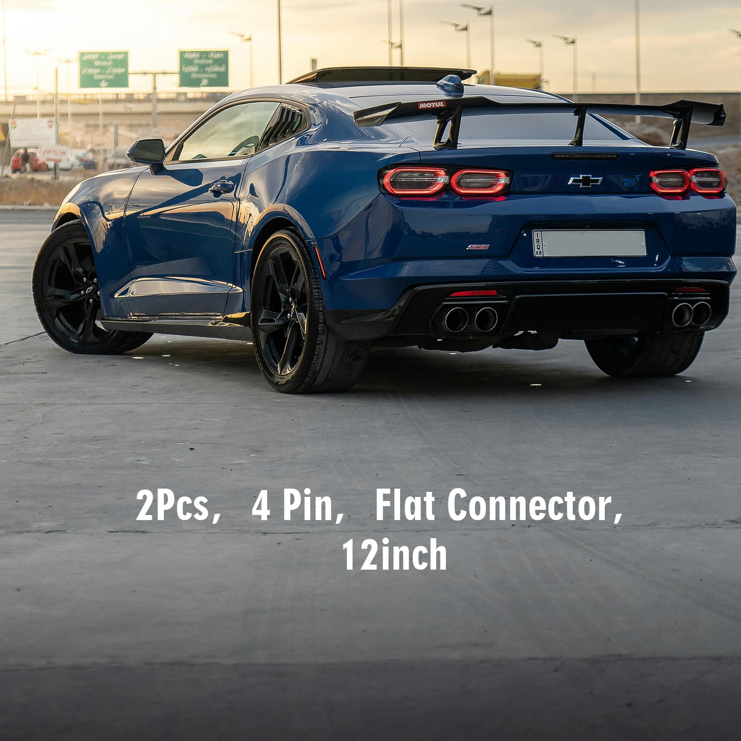 ETL INDUSTRIES 2Pcs 12IH 4 Pin Oxygen Sensor Extension Harness Wires for Chevy Camaro 6.2L 2016-2024 Manual Transmission Flat Connector, White