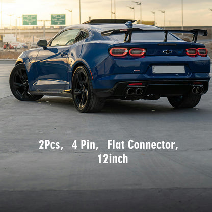 ETL INDUSTRIES 2Pcs 12IH 4 Pin Oxygen Sensor Extension Harness Wires for Chevy Camaro 6.2L 2016-2024 Manual Transmission Flat Connector, White