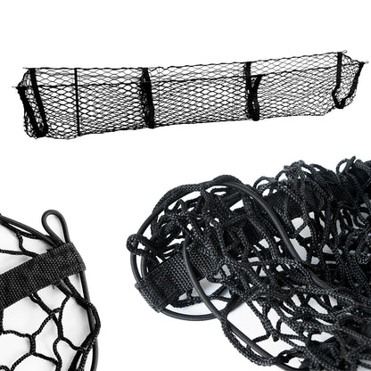 ETL INDUSTRIES 59 Inch Cargo Net Trunk Organizer for Pickup Trucks – Heavy Duty Mesh Storage Net with 3 Pockets, Universal Fit for Ford Dodge GMC Chevy Toyota Nissan Honda
